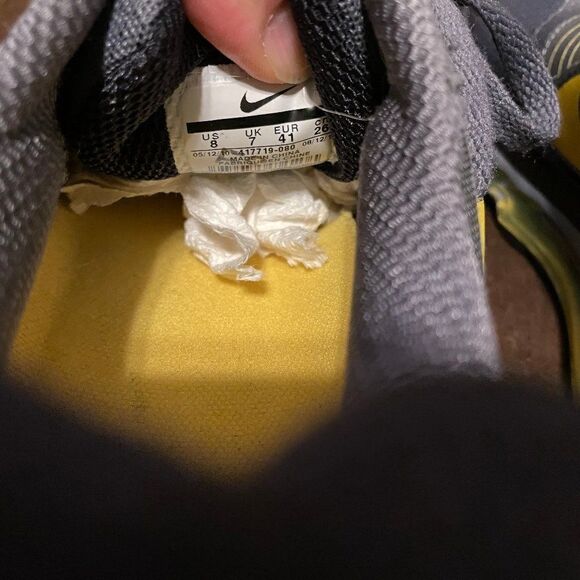 Vintage NIKE LIVESTRONG Dark Grey Marigold Yellow Air Max 2010 Size 8 41 EUR - Picture 10 of 10